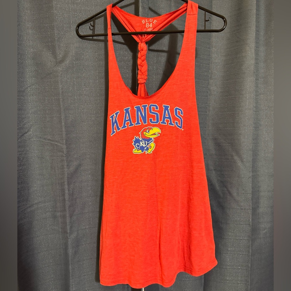 Blue 84 Kansas Jayhawks Red Racerback Tank